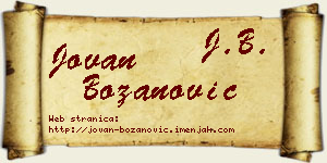 Jovan Božanović vizit kartica